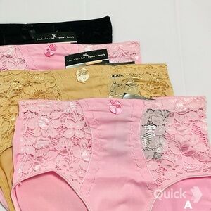 M - Bundle of 4 pcs NWT Microfiber Briefs w/ Floral Lace Detail